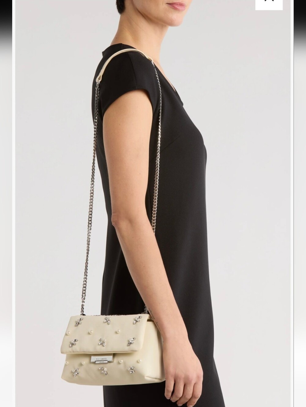 Ted Baker Ginette Embellished Satin Bag With Pearls